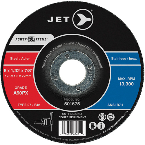 A60PX Power-Xtreme Cut-Off Wheel, 4-1/2" x 3/64", 7/8" Arbor, Type 27, 13300 RPM PB Rental Co. Ltd.