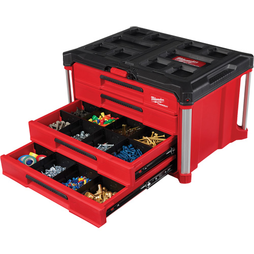 PackOut 4-Drawer Tool Box, 16-3/10" x 22-1/5" x 14-3/10", Red PB Rental Co. Ltd.