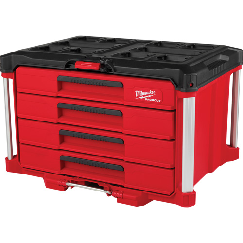 PackOut 4-Drawer Tool Box, 16-3/10" x 22-1/5" x 14-3/10", Red PB Rental Co. Ltd.