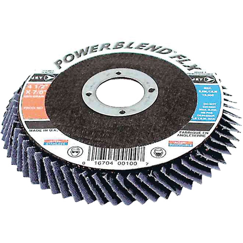 PowerBlend FLX High Performance Flap Discs, 4-1/2" x Type 27, Z40 Grit, Zirconium PB Rental Co. Ltd.