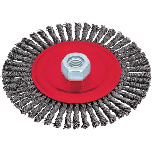 Brosse &agrave; cordon de soudure pour meuleuse angulaire, Dia. 6", Fils 0,02", Arbre 5/8"-11, Acier PB Rental Co. Ltd.