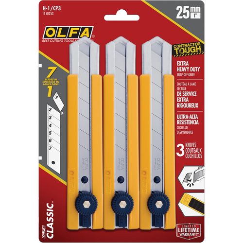 H-1 Classic Extra Heavy-Duty Utility Knife with Rubber Grip Inset, 25 mm PB Rental Co. Ltd.