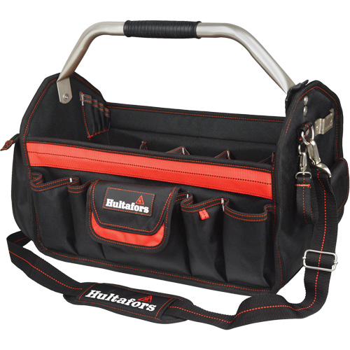 Porte-outils de 18" &agrave; dessus ouvert, Polyester balistique, Noir/Rouge PB Rental Co. Ltd.
