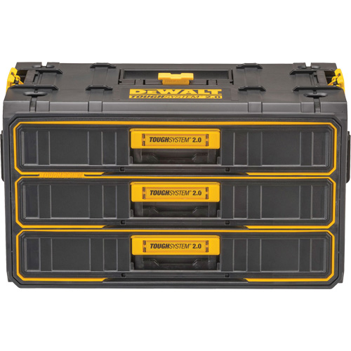 ToughSystem&reg; 2.0 Three-Drawer Unit, 21-4/5" x 12-3/10" x 12-3/5", Black/Yellow PB Rental Co. Ltd.