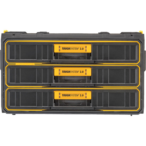 ToughSystem&reg; 2.0 Three-Drawer Unit, 21-4/5" x 12-3/10" x 12-3/5", Black/Yellow PB Rental Co. Ltd.