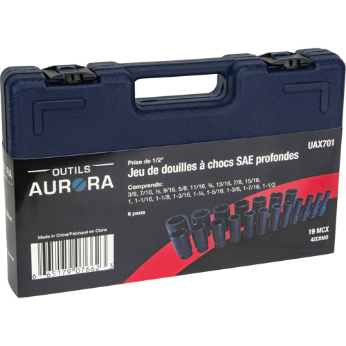 Jeu de douilles SAE, 19 Mcx, Chocs, Prise de 1/2", Profond PB Rental Co. Ltd.