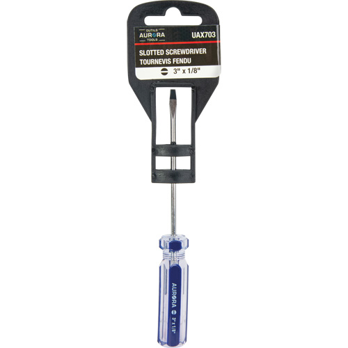 Blue Transparent Striped Slotted Screwdriver, 1/8" Tip, Round, Plastic Handle PB Rental Co. Ltd.