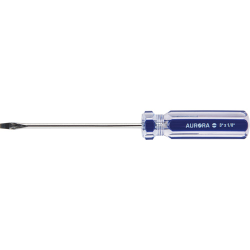 Blue Transparent Striped Slotted Screwdriver, 1/8" Tip, Round, Plastic Handle PB Rental Co. Ltd.