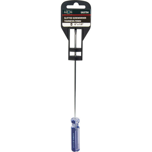 Tournevis &agrave; fente bleu transparent avec bandes, Tige de 1/8", Ronde, Prise en Plastique PB Rental Co. Ltd.