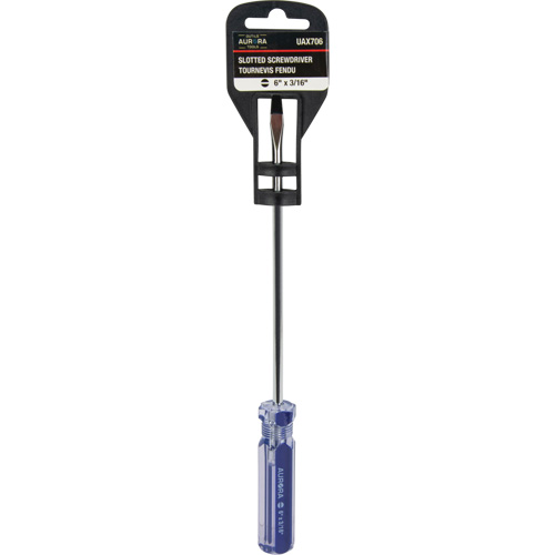 Tournevis &agrave; fente bleu transparent avec bandes, Tige de 3/16", Ronde, Prise en Plastique PB Rental Co. Ltd.