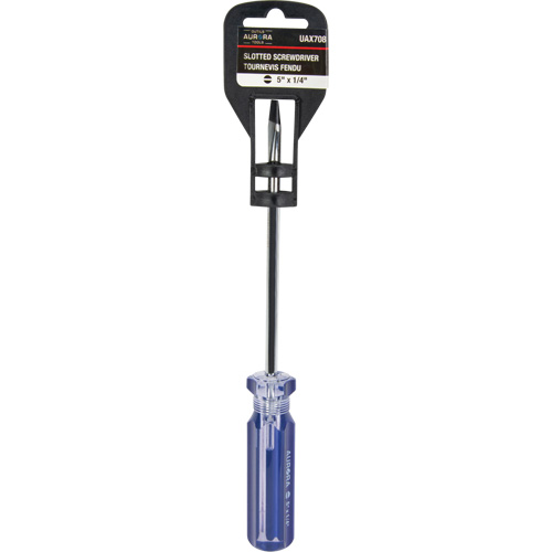 Tournevis &agrave; fente bleu transparent avec bandes, Tige de 1/4", Ronde, Prise en Plastique PB Rental Co. Ltd.