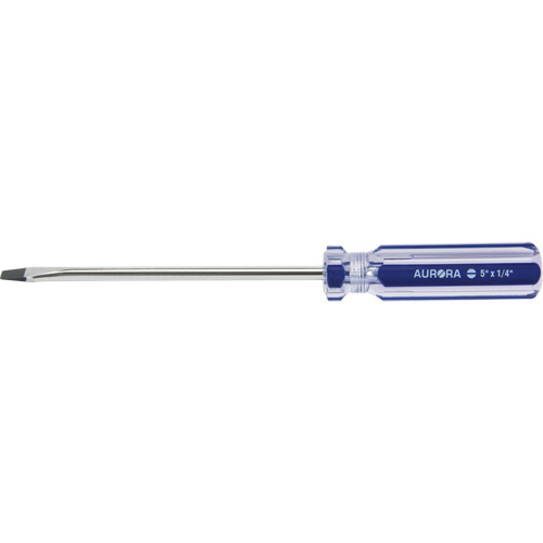 Tournevis &agrave; fente bleu transparent avec bandes, Tige de 1/4", Ronde, Prise en Plastique PB Rental Co. Ltd.