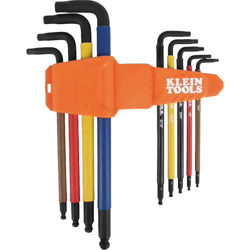 Jeu de cl&eacute; hex de style L extra longues et chromocod&eacute;es avec support, 9 mcx, Imp&eacute;rial PB Rental Co. Ltd.