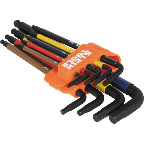 Jeu de cl&eacute; hex de style L extra longues et chromocod&eacute;es avec support, 9 mcx, Imp&eacute;rial PB Rental Co. Ltd.
