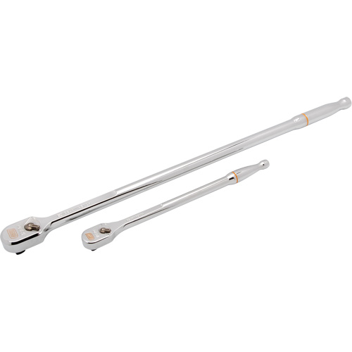 Ensemble de rochet &agrave; t&ecirc;te en goutte enti&egrave;rement polie et manche flexible extra long avec prises  1/4" & 3/8" 120XP PB Rental Co. Ltd.