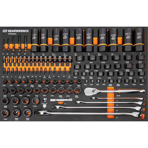Jeu d'outils pour m&eacute;canicien Bolt Biter dans un plateau de rangement en mousse 97 mcx PB Rental Co. Ltd.
