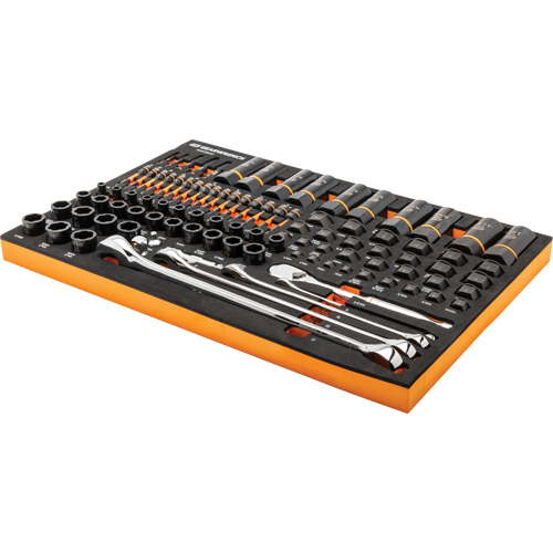 Jeu d'outils pour m&eacute;canicien Bolt Biter dans un plateau de rangement en mousse 97 mcx PB Rental Co. Ltd.