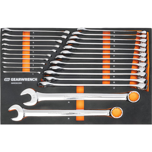 12-Point Long Pattern Combination Metric Wrench Set in Foam Storage Tray, Open-Ended, 24 Pieces, Metric PB Rental Co. Ltd.