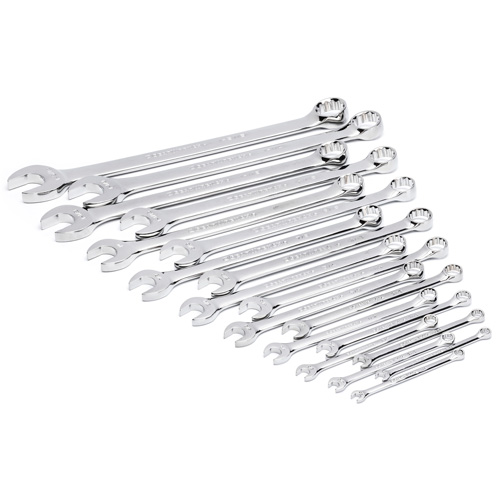 Jeu de cl&eacute;s mixtes SAE et longues &agrave; 12 pans dans un plateau de rangement en mousse, Ouverte, 19 morceaux, Imp&eacute;rial PB Rental Co. Ltd.
