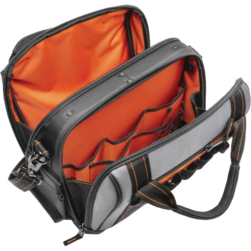Sac ouvert de 14" pour outils d'ouvrier, Polyester, 32 pochettes, Noir/Gris PB Rental Co. Ltd.