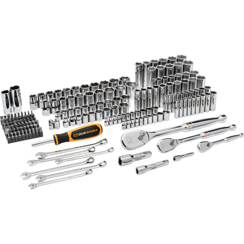 Jeu d'outils manuels pour m&eacute;canicien 90T SAE/MM avec prises 1/4", 3/8” & 1/2" PB Rental Co. Ltd.