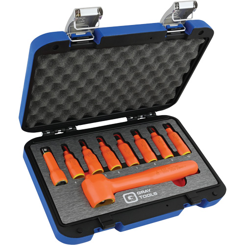 3/8" Drive Insulated Metric Hex Bit Socket and Attachment Set, 1000 V, 9 Pcs PB Rental Co. Ltd.