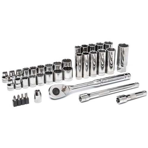 Jeu d'outils pour m&eacute;canicien &agrave; 72 dents, 12 pans et &agrave; prise de 3/8" PB Rental Co. Ltd.
