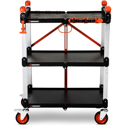 Chariot de chantier pliable &agrave; 3 &eacute;tag&egrave;res SITERUNNER, 30-3/5" lo x 20" la x 42-1/2" h, Noir PB Rental Co. Ltd.