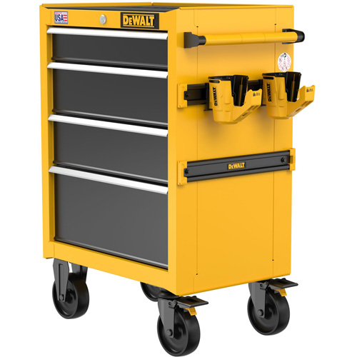 Coffre &agrave; outil roulant robuste, 4 tiroirs, 26" la x Jaune PB Rental Co. Ltd.