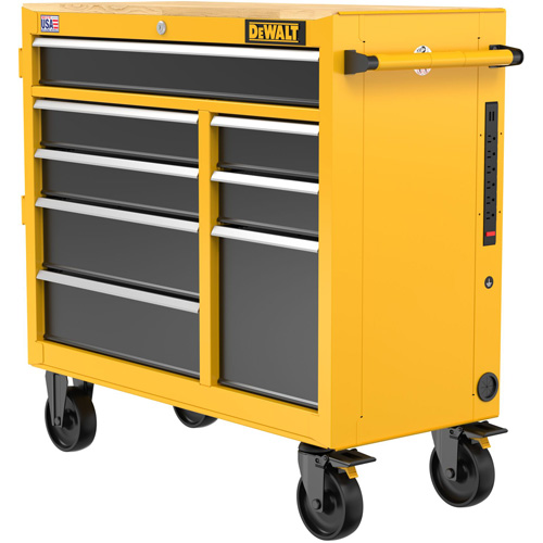 Heavy-Duty Mobile Workstation, 8 Drawers, 40" W x Yellow PB Rental Co. Ltd.
