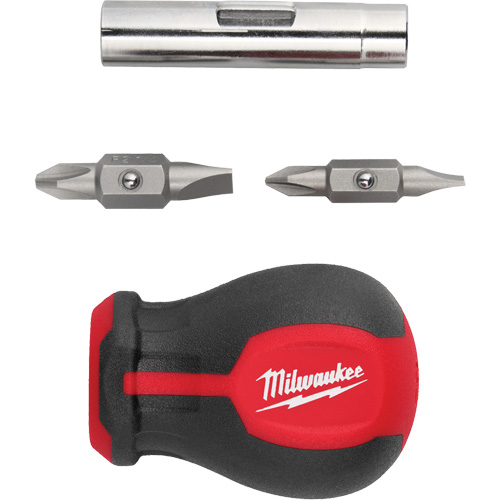 6-in-1 Stubby Multi-Bit Screwdriver, 3" L, Cushion Grip Handle PB Rental Co. Ltd.