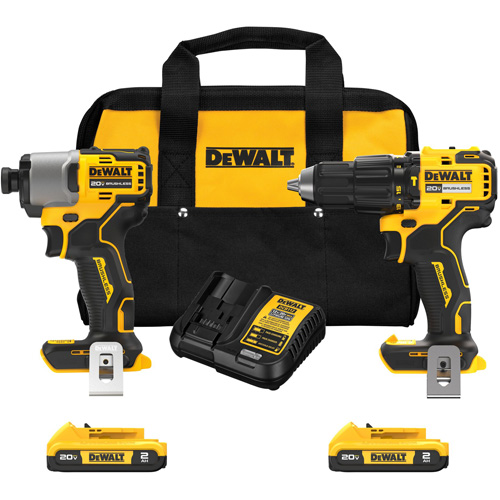 Brushless Compact Cordless 1/2" Hammer Drill & 1/4" Impact Driver Kit, Lithium-Ion, 20 V PB Rental Co. Ltd.