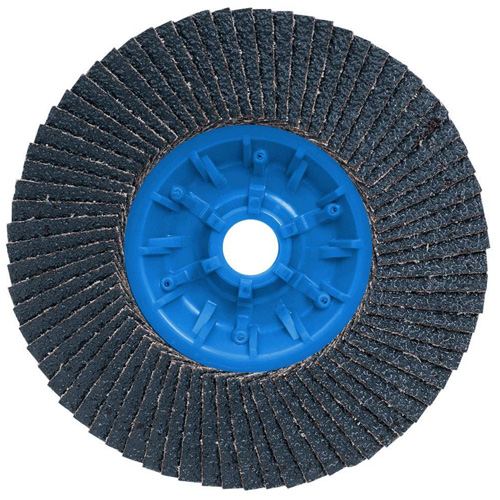 Disque &agrave; lamelles POWERBLEND TRM QC, 5" x 5/8"-11, Type 27, Grain Z40, Alumine de zirconium PB Rental Co. Ltd.