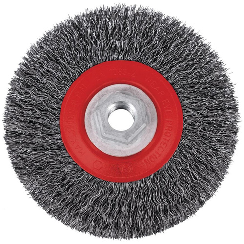 Brosse m&eacute;tallique &agrave; fils torsad&eacute;s &agrave; haut rendement 5C14T, 5" dia., Fils 0,014", Arbre 5/8"-11NC PB Rental Co. Ltd.