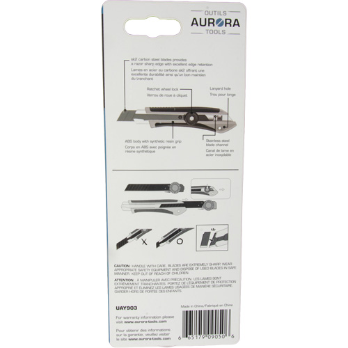 Couteau professionnel de 18 mm, Acier inoxydable, Robuste, Prise en Caoutchouc PB Rental Co. Ltd.