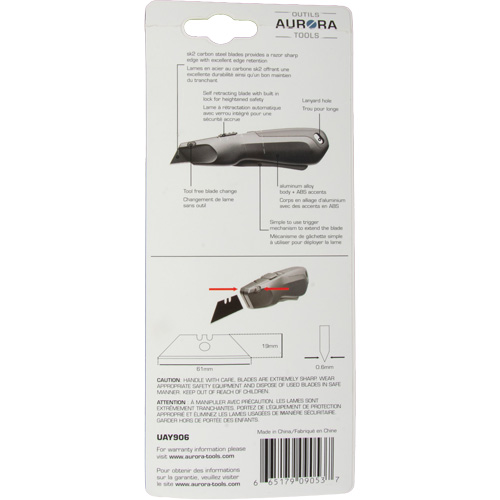 Retractable Safety Knife , Stainless Steel, Heavy-Duty, Plastic/Aluminum Handle PB Rental Co. Ltd.
