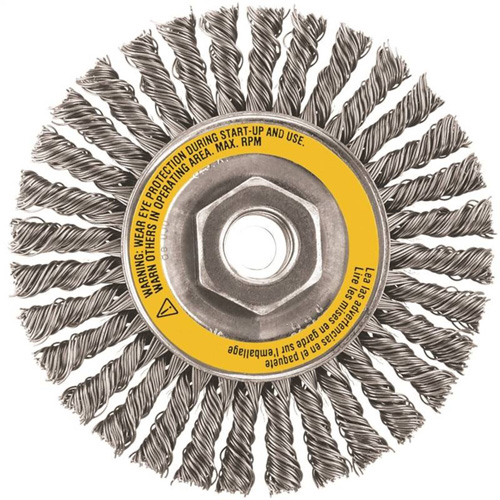 Wheel Brush, 4" Dia., 0.02" Fill, 5/8"-11 Arbor, Stainless Steel PB Rental Co. Ltd.
