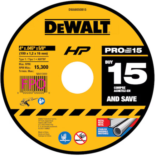 All-Purpose Cutting Wheel, 4" x 0.45", 5/8" Arbor, Type 1, Aluminum Oxide PB Rental Co. Ltd.
