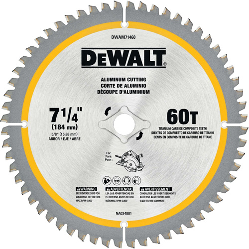 Lame circulaire en acier avec pointes en carbure de tungst&egrave;ne, 7-1/4", 60 dents, Pour Non ferre PB Rental Co. Ltd.