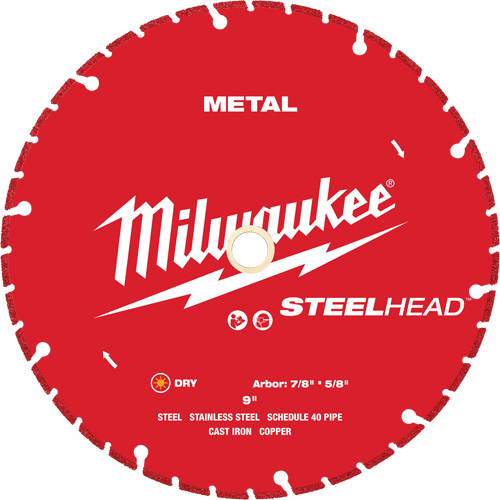 Lame de coupe diamant&eacute;e STEELHEAD, 9", Pour M&eacute;tal PB Rental Co. Ltd.
