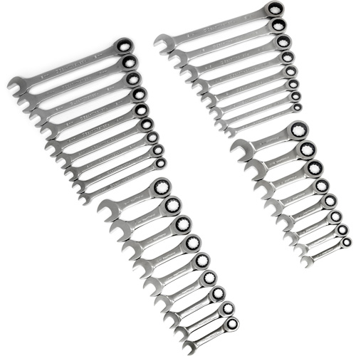Jeu de cl&eacute;s courtes & standards &agrave; 12 pans et 72 dents, Combinaison &agrave; cliquet, 34 morceaux, Imp&eacute;rial et m&eacute;trique PB Rental Co. Ltd.