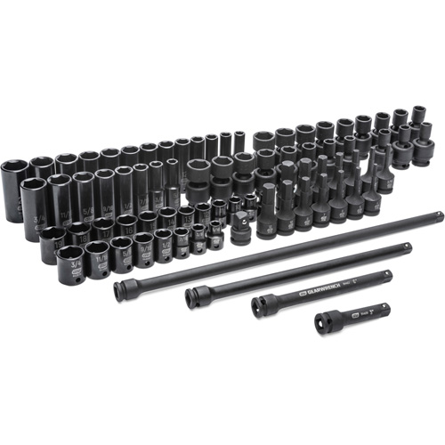 6 Point SAE/Metric Master Socket Set, 80 Pcs, Impact, 3/8" Drive Size, Deep PB Rental Co. Ltd.