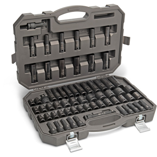 6 Point SAE/Metric Master Socket Set, 80 Pcs, Impact, 3/8" Drive Size, Deep PB Rental Co. Ltd.