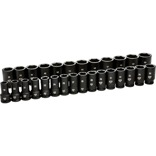 6 Point Metric Socket Set, 28 Pcs, Impact, 3/4" Drive Size, Deep PB Rental Co. Ltd.