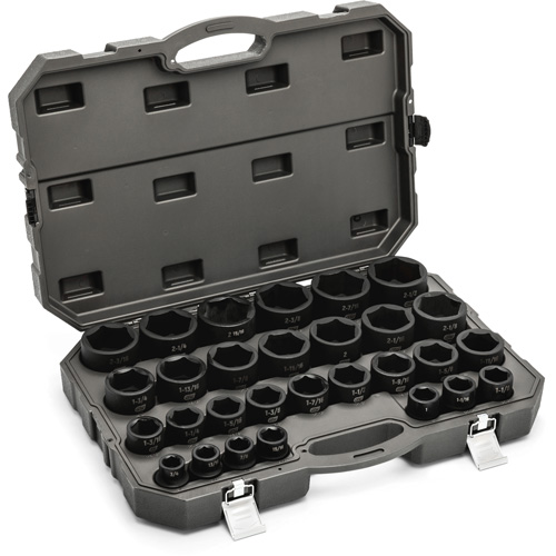 Jeu de douilles SAE &agrave; 6 pans, 29 Mcx, Chocs, Prise de 3/4" PB Rental Co. Ltd.