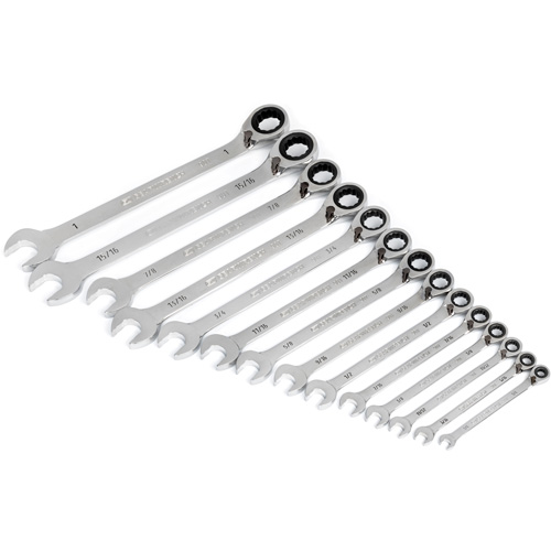 Jeu de cl&eacute;s &agrave; cliquets r&eacute;versibles SAE &agrave; 12 pans et 90 dents, Combinaison &agrave; cliquet, 14 morceaux, Imp&eacute;rial PB Rental Co. Ltd.