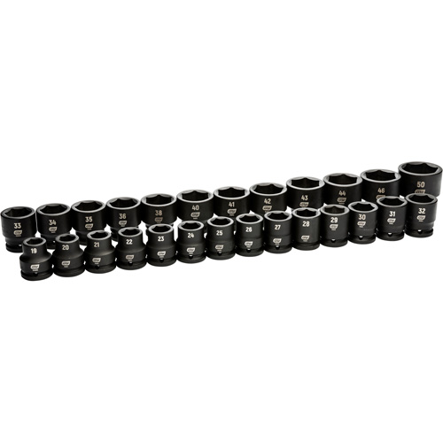 Jeu de douilles m&eacute;triques &agrave; 6 pans, 26 Mcx, Chocs, Prise de 3/4" PB Rental Co. Ltd.