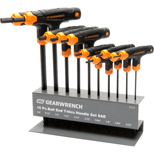 SAE Ball End T-Handle Hex Key Set, 10 Pcs., Imperial PB Rental Co. Ltd.