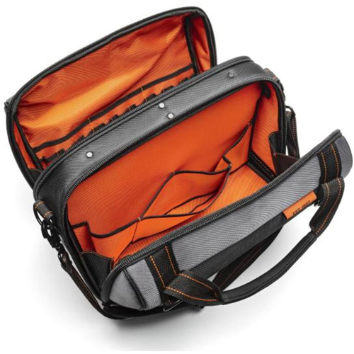 Sac ouvert de 17" pour outils d'ouvrier, Polyester, 3 pochettes, Noir/Gris/Orange PB Rental Co. Ltd.