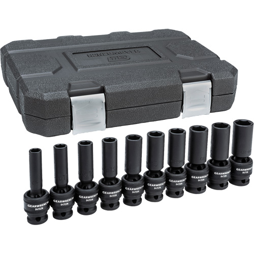 Jeu de douilles m&eacute;triques universelles &agrave; 6 pans, 10 Mcx, Chocs, Prise de 1/2", Profond PB Rental Co. Ltd.